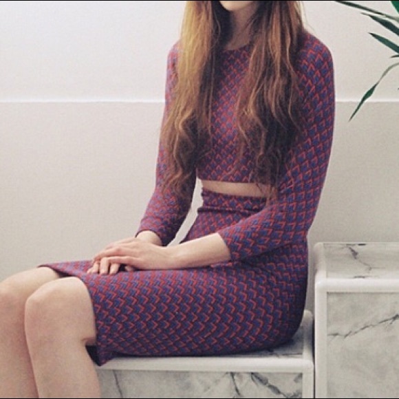 American Apparel Dresses & Skirts - Midi Pencil Skirt + Long Sleeve Crop Sweater